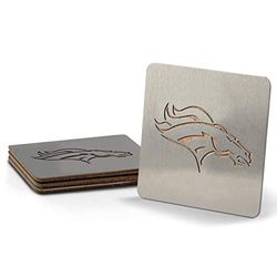 YouTheFan NFL Denver Broncos Boaster - Posavasos (Acero Inoxidable, 4 Unidades)