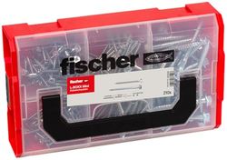 fischer Fixtainer Duopower Vis à goujon, boîte de 210 vis, compatible avec de nombreuses chevilles (DUOPWER et DUOBLADE), kit universel de fixation