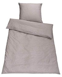 SETEX Chambray 1820 155220 900 458 (SE0) - Parure da letto, 1 copripiumino e 1 federa per cuscino in 90% cotone, 220 x 155 cm, colore: grigio chiaro
