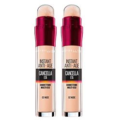 Maybelline New York Clear Age Liquid Corrector, med Gojibär och Haloxyl, täcker mörka ringar och små rynkor, 02 nakna, 2-pack