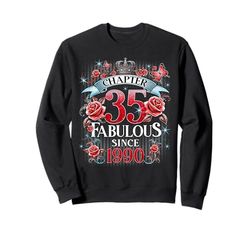 Womens Chapter 35 Fabulous Since 1990 35th Birthday Design Felpa