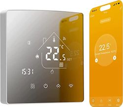 Beok WIFI Verwarmingsthermostaat, Tuya Slimme Thermostaat Touchscreen Verwarmingsthermostaat Kamerthermostaat Intelligente voor Elektrische Vloerverwarming Compatibel Alexa Google 16A