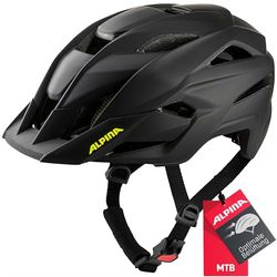 ALPINA KAMLOOP Casco de Ciclismo, Unisex-Adults, Negro - Amarillo Neón Mate, 51-55 cm