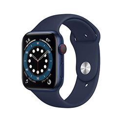 Apple Watch Series 6 (GPS + Cellular) • 44 mm aluminiumboett blå • sportband djupblå marin – standard