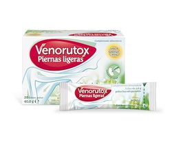 Venorutox, Piernas Ligeras Sabor Naranja Limón, Alivio Piernas Cansadas e Hinchadas, 2g x 20 Sobres