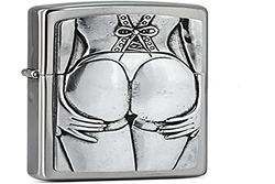 Zippo Stocking Girl Isqueiro de metal cromado com 3,5 x 1 x 5,5 cm