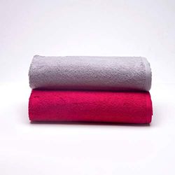 Sancarlos - Set of 2 Ocean Duo Bath Towels, Smoke and Garnet Red, 100% Cotton, 550 g/m²