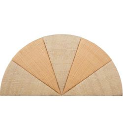 DRW Testiera per letto semicircolare in rattan naturale e beige, 165 x 12 x 84 cm