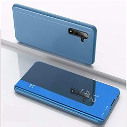 Custodia® Mirror Plating Clear View Stand Function Flip Case for Samsung Galaxy Note10 Pro (Sky Blue)
