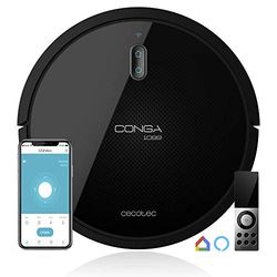 Cecotec Robot Aspirador Conga Serie 1099 Connected. 1400 Pa, Aspira, Barre, Friega y Pasa la Mopa, Cepillo Especial Mascotas, Mando a Distancia, Compatible con Alexa y Google Home, Muro Magnético