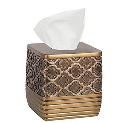 Popular Bath Spindle Tissue Box, Resin, Gold