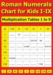 Roman Numerals Chart for Kids I-IX: Multiplication Tables 1 to 9