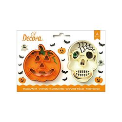 DECORA 0255067 KIT 2 CORTADORES DE PLÁSTICO CRÁNEO Y CALABAZA