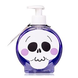 Accentra Distributeur de savon pour les mains, motif tête de mort, parfum baie, noir et violet, 350 ml
