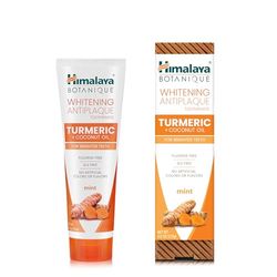 Himalaya Whitening Antiplaque Toothpaste with Turmeric + Coconut Oil for Brighter Teeth, 4 oz, (113 g)