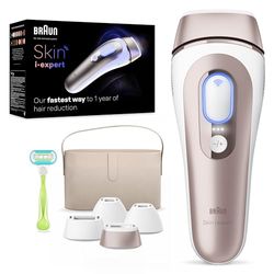 Braun Skin I·Expert Epilatore Luce Pulsata Smart, Epilazione A Casa Tua, Alternativa Al Laser, Con App Gratuita, Include Pochette, Rasoio Venus, 4 Testine Per Viso E Corpo, PL73870