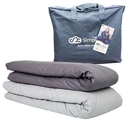 SC Simply Cosy Manta con Peso para Cama Doble, 13 kg, algodón Gris, 200 x 200 cm