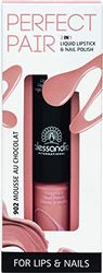 alessandro Perfect Pair 2-i-1 läppstift och nagellack mousse au choklad, 10 ml