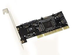 Kalea-INFORMATIQUE Tarjeta controladora PCI SATA de 4 Puertos Independientes o Raid 0 1 0+1 con chipset Silicon Image SIL3114. con Soportes High Profile y Low Profile.