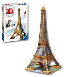 Ravensburger - Puzzle 3D para adultos Torre Eiffel | Quebra-cabeças 3D para adultos e crianças com 10 anos ou mais, casacos para montar com 224 peças, presentes para crianças 10 anos ou mais