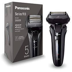 Panasonic Series 900 ES-LV6U Rasoio Elettrico A 5 Lame Per Gli Uomini, Rasoio Cordless Bagnato E Asciutto, Rasoio Elettrico Con Pulizia Automatica, Testa Del Rasoio Flessibile E Sensore