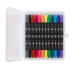Tinc Fine Liner Pennen | Dual Tipped - Dunne penpunt en viltstift | Een reeks van 12 kleuren | Perfect Pack voor school, notities, rugzakken en huiswerk | Stevige en duurzame plastic hoes - Set van 12