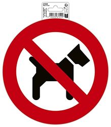 Exacompta - Ref. 67059E - 1 rond zelfklevend pictogram NO DOGS - In antislip PVC vinyl - Glanzende afwerking - Diameter : 20 cm - Kleur : rood en wit