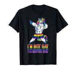 Im Non Gay Im Super Gay LGBT Bodybuilding Unicorn Muscle Maglietta