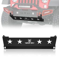 YZONA JK Plaque de protection de pare-chocs avant en acier compatible avec Jeep Wrangler JK 2007-2018 2 portes et 4 portes, plaque de protection inférieure du moteur tout-terrain à visser (ne convient