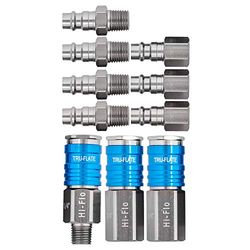 tru-flate 13 – 907 – 1/4 "CUERPO, T6 aluminio 'hi Flo' enchufe y Acoplador Set – 10 piezas