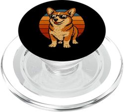 Retro Corgi in Occhiali da sole Uomini Donne Bambini Divertente Corgi PopSockets PopGrip per MagSafe