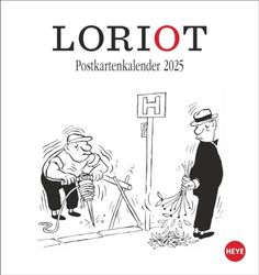 Loriot Postkartenkalender 2025: Humorvoller Kalender zum Aufstellen und Aufhängen. Kultiger Postkarten-Kalender. Kleiner Kalender mit 12 witzigen Postkarten.