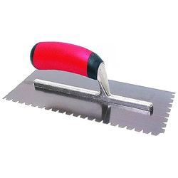 Fratadeira Marshalltown, fratadeira dentada com cabo plano V-8 x 6 x 1,5 mm e cabo de aço de aderência suave, tamanho da lâmina: 279 x 114 mm