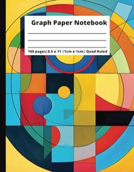 Geometric Precision 3: Graph Paper Notebook, Grid Paper Notebook with Classy Artistic Abstract Mathematical and Geometrical patterns on cover - (8.5 x 11 inches, 160 Pages, Quad Ruled 1cm x 1cm)