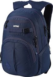 Nitro Chase Zaino per la scuola con organizer, borsa per la scuola, zaino con scomparto per laptop da 17 pollici, blu notte, 35 l