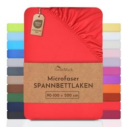 NatureMark specialerbjudande!!! Mikrofiber SPANNBETTLAKEN till specialpris! många storlekar och färger märkesvaror (90x200-100x200 cm, röd)