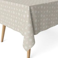 ECOMMERC3 | Stain Resistant Tablecloth for Rectangular Table Size 200 x 140 cm - Stain Resistant Extra Soft and Waterproof Tablecloth Beige
