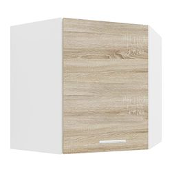 VCM Küchenschrank hängend | Maße ca. H. 60 x B. 57 x T. 57 cm | Hängeschrank mit zwei Fächern | Kücheneckschrank - Esilo Weiß/Sonoma-Eiche