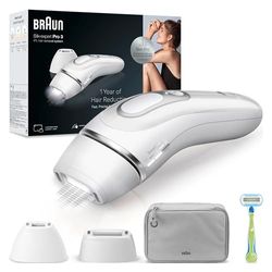 Braun Silk·expert Pro 3 Epilatore Luce Pulsata, Epilazione A Casa, Alternativa All’Epilazione Laser, Con Custodia, Rasoio Donna Venus, 2 Testine, Idea Regalo, Bianco/Oro, PL31220