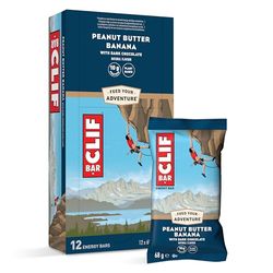 Clif Bars - Energy Bar / Nutritional Protein Bar - Peanut Butter Banana with Dark Chocolate - Plant Based Protein - 12 x 68 g