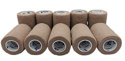 PintoMed Bandage Cohésif - Beige - 10 Rouleaux x 7,5 cm x 4,5 m adhésif Flexible Bandages, Premiers Secours Sports Wrap Bandage