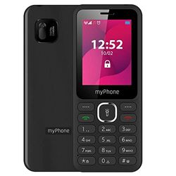 Telefono Myphone Jazz con tasti grandi, batteria 800 mAh, 800 mAh, batteria, Bluetooth, fotocamera, MP3, torcia elettrica - nero