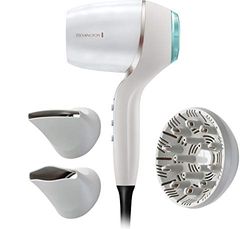 Remington Secador de Pelo Hydraluxe Pro, Tecnología Hydracare, Sensor Protección Calor, Iónico, 2200 W, Potente Motor Digital, 2 Concentradores, 1 Difusor, 3 Temperaturas, 2 Velocidades, EC9001