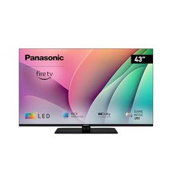 Panasonic QLED TV-43W80AEZ, Serie W80 43 pollici Smart TV 4K Ultra HD, 2024, Fire TV, Dolby Vision e Atmos, Modalità Game Plus, Controllo Vocale Alexa, Airplay, Nero