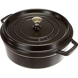 Staub Cocotte Redonda Baja, Hierro Fundido, Negro Mate, 26 cm