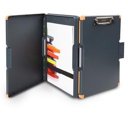Dexas Duo Clipcase Sturdy Poly Material Dual Sided Storage Case and Organizer 13”x10” Gray/Orange