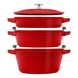 Staub La Cocotte Ronde Cast Iron Casserole bakplaat - SET VAN 3 PIECES