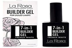 La Rosa BUILDER GEL 7 in 1 in bottiglia - Gel UV - NUDE per nail design e nail art, ricostruzione extension facile da usare, gel coprente - 15 ml (French White)