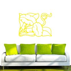 Indigos 4051095644736 - Adhesivo Decorativo para Pared (96 x 69 x 1 cm), diseño de Hojas Decoradas, Color Amarillo