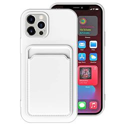 Kokar iPhone 12 beschermhoes voor telefoon, geïntegreerde kaarten, beschermhoes, zachte behuizing, wit